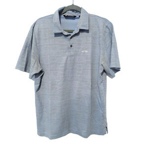 Travis Matthew Men's Golf Polo Shirt Blue Grey Stripes